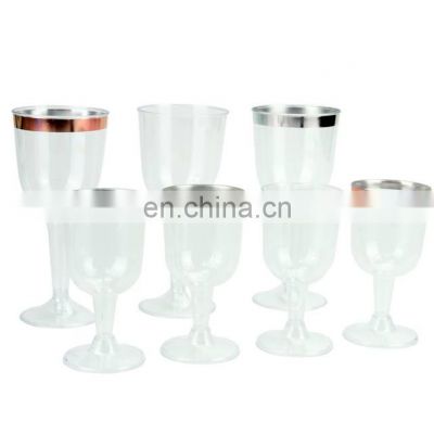 Wedding Party Custom Hard Clear Plastic Champagne Flutes Red Wine Cup Goblet