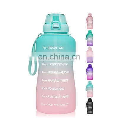 1000ml wholesale high quality gym large wide mouth sport portable fitness bottle with motivational time markings