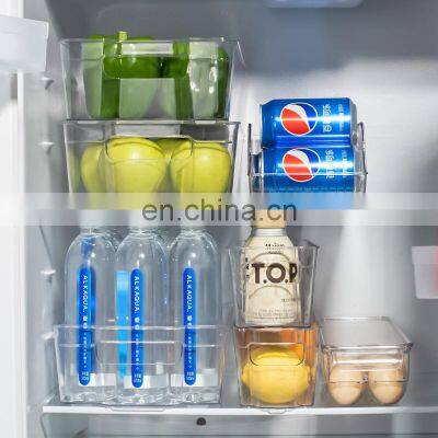 Eco Friendly Wholesale Organizer Bins Save Space Glass Jar Kitchen Organizer Acrylic Box Plastic Fridge Organizer photo-4