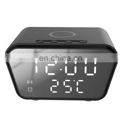 Wholesale Clock Charger Supplier Digital Time Temperature Display Private Logo Smart Alarm Clock Wireless Charger