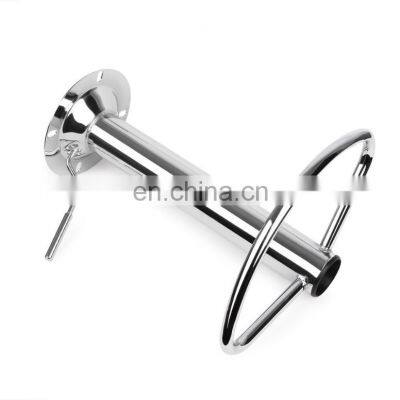 Modern Chrome Round Base Faux Leather Bar Stool