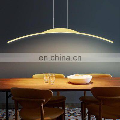 Hot Sell Creative Metal Pendant Light New Modern Design Long Strip Linear LED Chandelier for Bedroom