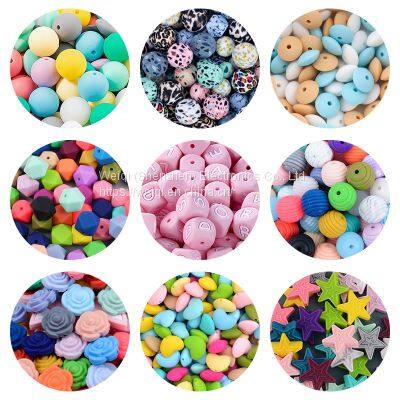 Teeth Food Grade Round Silicone Thread Beads photo-2