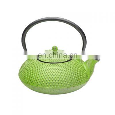 1.1L green painted Chinese wholesale enamel cast iron teapots