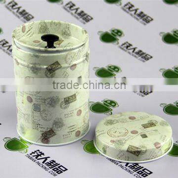 round knobbed blooming tea metal packaging