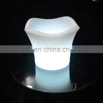 LED luminous ice bucket square plastic KTV/ Nightclub Party rechargeable luxury plastic Modern Home LED Glowing LED Ice Bucket