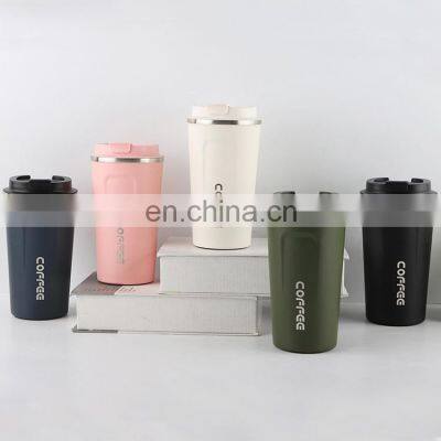 Custom Portable 380ML 510ML Car Water Cup Travel Tumbler Double Wall 304 Stainless Steel Vacuum Thermos Insulated Coffee Mugs