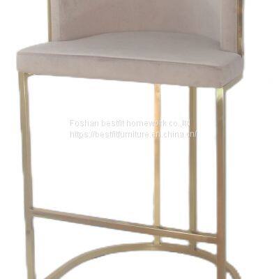 XC201 Gold Chair PU Hotel Chair Stainless Steel High Chair Modern Furniture photo-3