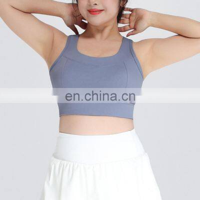 Plus Size S-5xl Fitness Backless Crop Sports Bras Gym Adjustable Buckle Custom Logo Tops