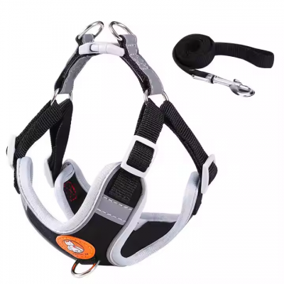 Adjustable Dog Harness Breathable Soft Mesh Straps Nylon Pet Dog Harness with Reflective Logo
