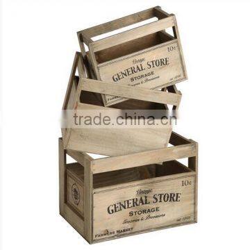 2016 Vintage cheap wooden fruit crates for sale, wooden wine crates box for sale, cheap wooden apple crates wholesale