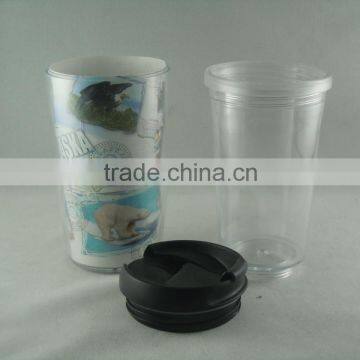 China Made Detachable Food Grade Double Wall Plastic Advertisement Cup photo-2
