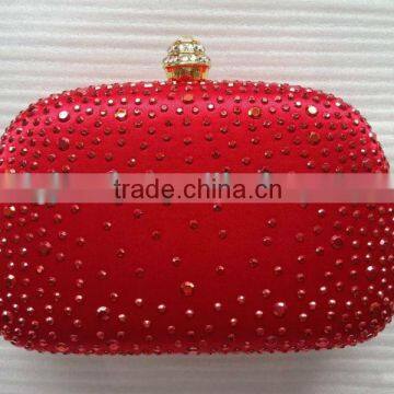 Factory wholesale nice red sequin clutch purse,satin clutch handbag