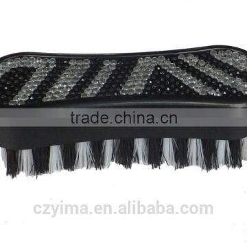 Hot! bling horse face brush with zebra pattern rhinestone for cleaning