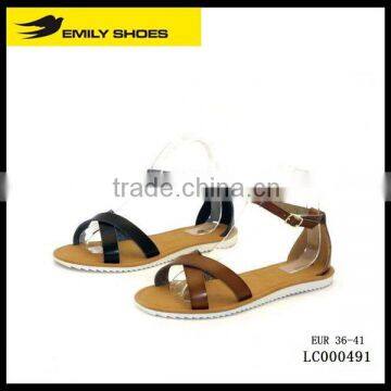 european style lady dress no heel sandals