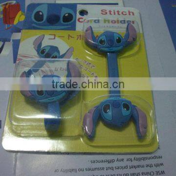 2012 Cute stitch MP3 MP4 earphone headphone bobbin winder/cable holders/cord clip/wire twister