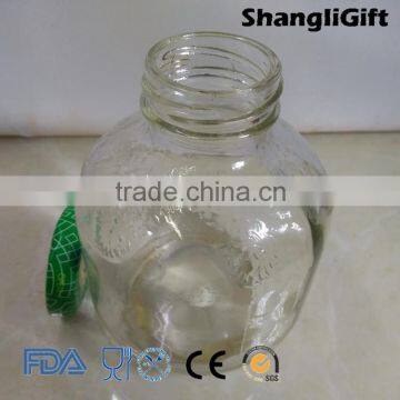 300ml Ball Glass Beverage Bottle Flint Glass Juice Bottle Metal Cap photo-3