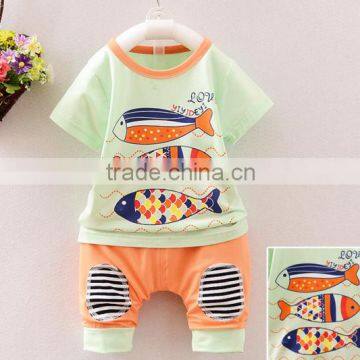 patterned high quality children clothing baby clothing sets