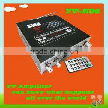 Subwoofer amplifier YT-K06 with LCD (LRC)display/USB/TF card(mp3 player)