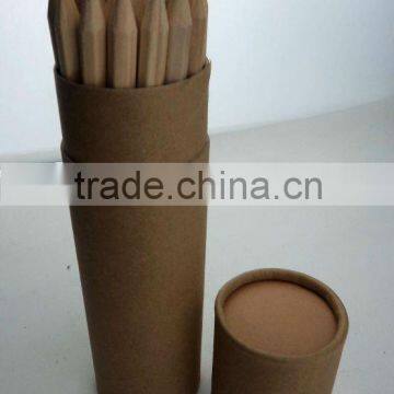 7 inch promotional natural recycled wooden colored pencils in tube box 24 pieces set