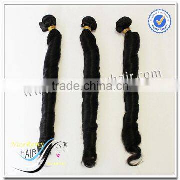 Wholesale spring curl hair weave natural color 100% virgin human hair loose wave