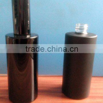 100ml black frosted matte glass lotion bottle