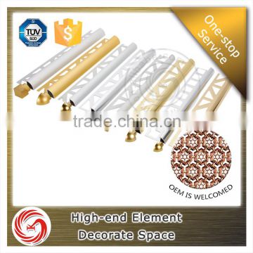 Bathroom quarter round aluminum tile outside corner trim for tile edge