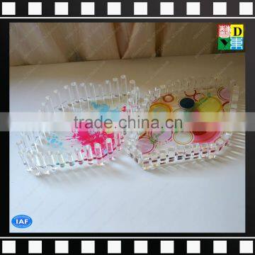 Hot Sale Clear Acrylic Square Serving Wedding Trays for Candy/fruits