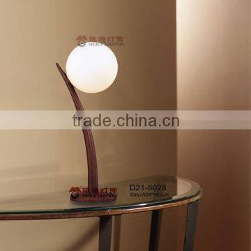 wood and glass desk lamp