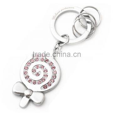 Shiny Rhineston Skull Custom Metal Keychain photo-4