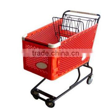 Have stock! Steel European style collapsible foldable plastic shopping cart