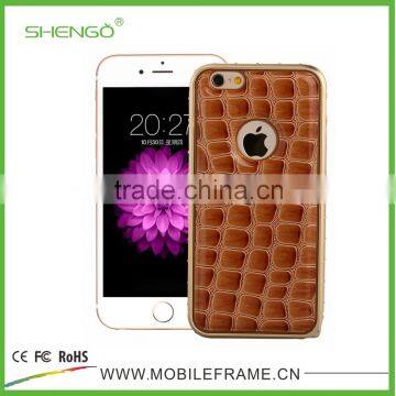 Metal Bumper With Leather Cover Phone Case for IPhone6/6P photo-3