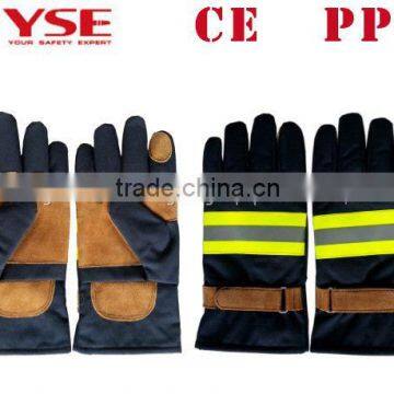 Leather CE approved industrial Fire fighting gloves