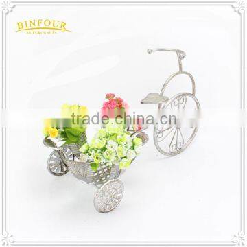 Round Planter for Home Used White Metal Flower Pots photo-5