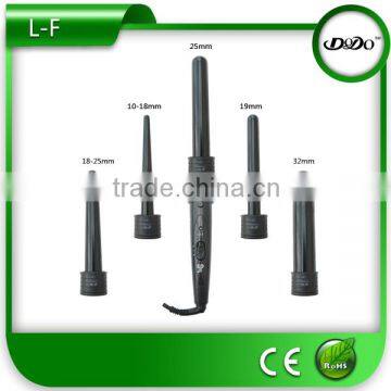 Interchangeable 5 in 1 Ceramic Coating Hair Curling Wands Multi-function LED LCD Hair Curler With Normal Color Box Gift Box photo-2