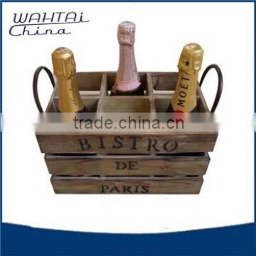 6 packing High End Champagne Wooded wine Crate beer carrier