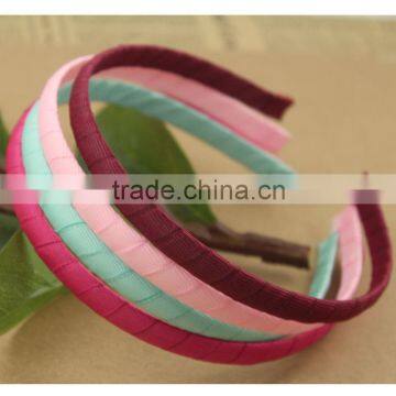 Simple Grosgrain Ribbon Cover Headband,Plain Thin Headband For Girl's Hair Decoration