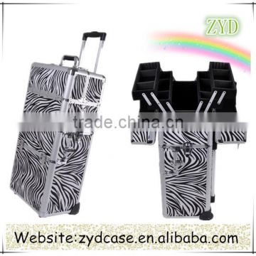 Aluminum Makeup Cosmetic tool Case Hair Style Lockable Box