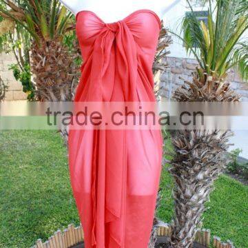 Sheer Pareo Solid Color Sarong Chiffon Material 100*180cm Pareo Sarong photo-4