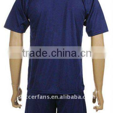 Blue soccer jersey + shorts cheap