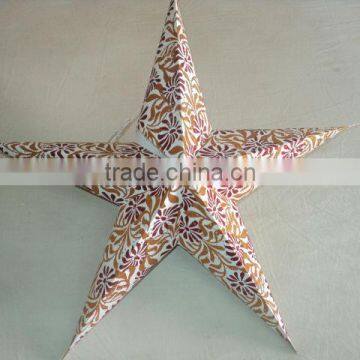 red glitter printed paper star lanterns new