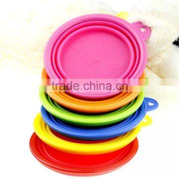 A-bomb New Food Grade Eco-friendly Food Grade Folding Colorful Silicone Pet Dog Bowl For Travel photo-2