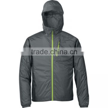 30D nylon ribstop grey light-weight ourdoor sport rain wear for men