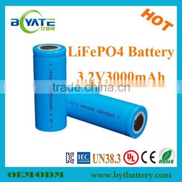 lifepo4 26650 rechargeable battery 3.2v 3000mah 26650 rechargeable battery