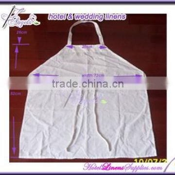 adult bib aprons, white aprons for restaurants, hotels-spun poly fabric