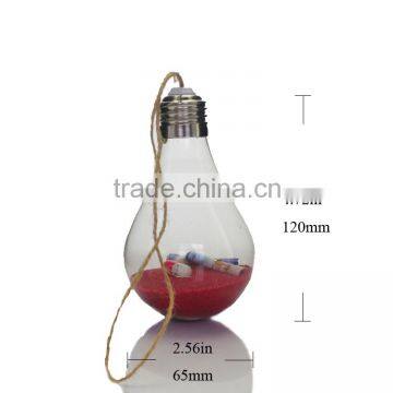 Clear Bulb Shape Hanging Wishing Glass Bottles,Glass Drift Jars With Message photo-5