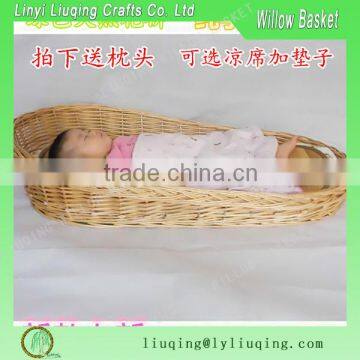 wholesale modern oval willow baby basket with brown color