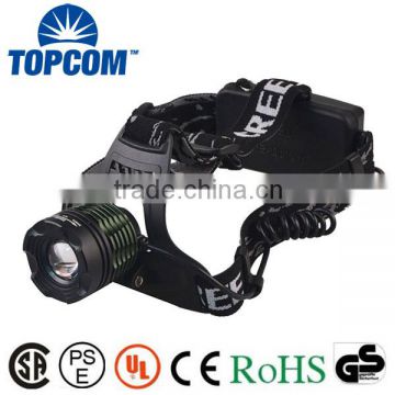 Aluminum adjustable head lamp high power recharge headlamp