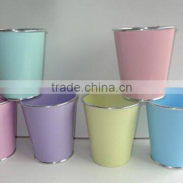 bright color home decor metal flower pot