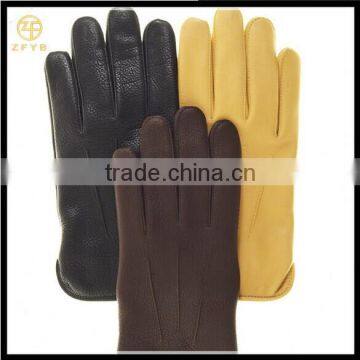 ZF5626 Men's basic style Wool Lined Deerskin Gloves with multi-colors